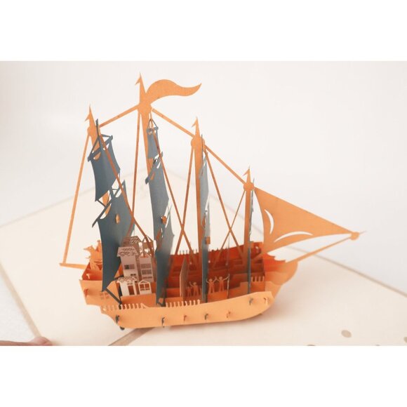 4 Vintage Pop Up Cards Intricate Peacock Galleon Ship Temple Thailand Bus - Picture 7 of 9